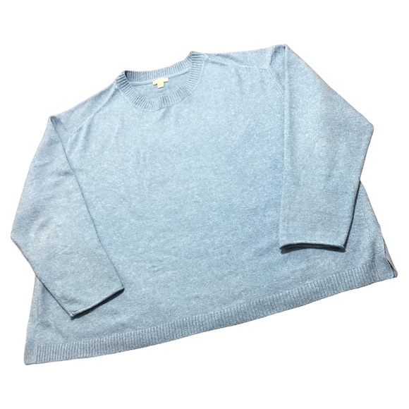 J. Jill Women's Long Sleeve Split Hem Blue Stretch Pullover Sweater Plus Size 3X - Picture 13 of 16